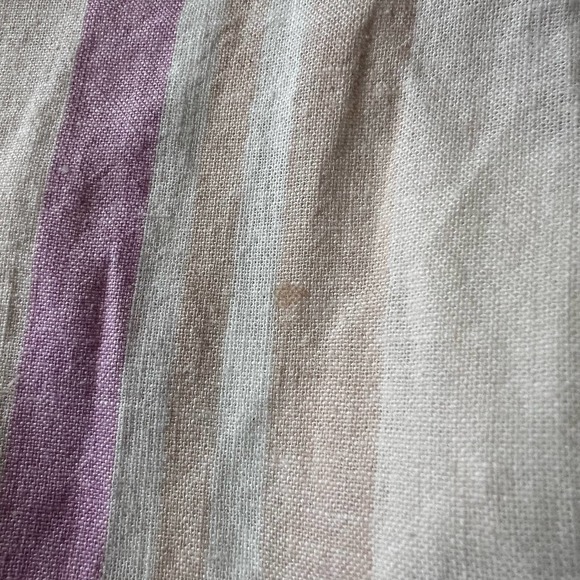 Torrid Linen Cotton Blend Midi Dress Striped Front Button with Pockets, - Picture 8 of 16